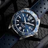 Tag Heuer Formula 1 Bucherer Blue Edition Blue Dial Blue Calfskin Strap Watch for Men - WAZ2015.FT8023