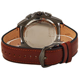 Buy Shop Fossil Garrett Chronograph Grey Dial Brown Leather Strap Watch for Men - FS5770 USA Online