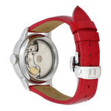 Buy Shop Tissot Chemin Des Tourelles Powermatic 80 Mother of Pearl White Dial Red Leather Strap Watch For Women - T099.207.16.118.00 USA Online