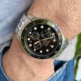 Buy Shop Fossil FB-01 Chronograph Black Dial Silver Steel Strap Watch for Men - FS5864 USA Online