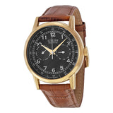 Citizen Eco Drive Multi Function Day & Date Black Dial Brown Leather Strap Watch For Men - AO9003-08E