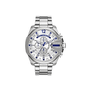 Buy Shop Diesel Mega Chief Chronograph White Dial Silver Steel Strap Watch For Men - DZ4477 USA Online