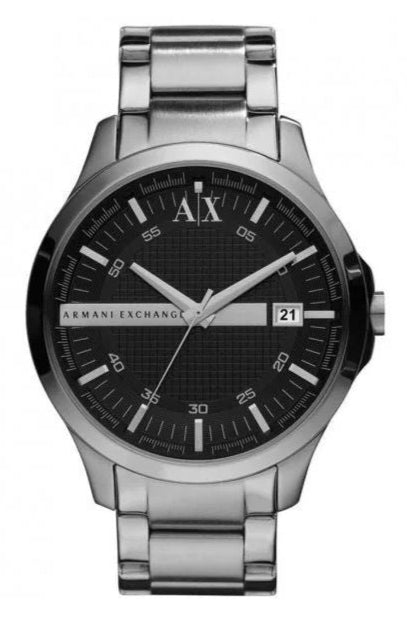 Buy Shop Armani Exchange Hampton Chronograph Black Dial Silver Steel Strap Watch For Men - AX2103 USA Online