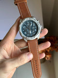 Buy Shop Fossil Bronson Chronograph Luggage Blue Dial Brown Leather Strap Watch for Men - FS5829 USA Online