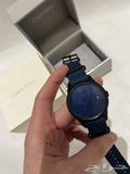 Buy Shop Calvin Klein Tone Blue Dial Blue NATO Strap Watch for Men - K7K514VN USA Online