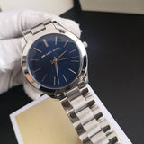 Buy Shop Michael Kors Slim Runway Quartz Blue Dial Silver Steel Strap Watch For Women - MK3379 USA Online