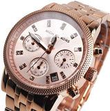 Buy Shop Michael Kors Ritz Chronograph Rose Gold Dial Rose Gold Steel Strap Watch for Women - MK6077 USA Online