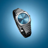Buy Shop D1 Milano Square Caribbean Blue Dial Silver Steel Strap Watch for Men - D1-SQBJ07 USA Online