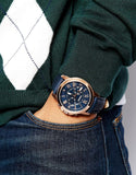 Buy Shop Fossil Grant Chronograph Blue Dial Blue Leather Strap Watch for Men - FS4835 USA Online