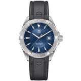 Buy Shop Tag Heuer Aquaracer Quartz Blue Dial Black Rubber Strap Watch for Men - WAY1112.FT8021 USA Online