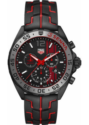 Tag Heuer Formula 1 Ayrton Senna Limited Edition Black Dial Two Tone Rubber Strap Watch for Men - CAZ1019.FT8027