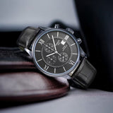 Buy Shop Tissot T Classic Chemin Des Tourelles Chronograph Black Dial Black Leather Strap Watch For Men - T099.427.16.058.00 USA Online