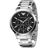 Buy Shop Emporio Armani Classic Chronograph Black Dial Silver Steel Strap Watch For Men - AR2434 USA Online