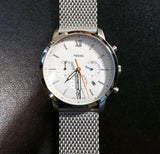 Buy Shop Fossil Neutra Chronograph White Dial Silver Mesh Bracelet Watch for Men - FS5382 USA Online