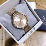 Buy Shop Guess Chiffon Gold Dial Gold Mesh Bracelet Watch For Women - W1083L2 USA Online