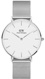 Buy Shop Daniel Wellington Petite Sterling Quartz White Dial Silver Mesh Bracelet Watch For Men - DW00100306 USA Online