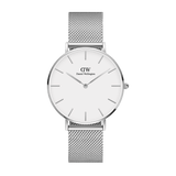 Buy Shop Daniel Wellington Petite Sterling White Dial Silver Mesh Bracelet Watch For Women - DW00100220 USA Online