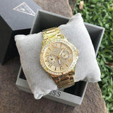 Buy Shop Guess Sassy Analog Quartz Gold Dial Gold Steel Strap Watch For Women - W0705L2 USA Online