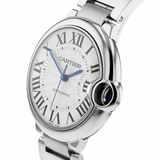 Buy Shop Cartier Ballon Bleu De Cartier Silver Dial Silver Steel Strap Watch for Women - WSBB0048 USA Online