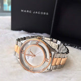 Marc Jacobs Tether White Transparent Dial Two Tone Stainless Steel Strap Watch for Women - MBM3436