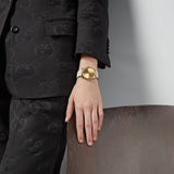 Buy Shop Gucci G Timeless Quartz Gold Dial Beige Leather Strap Watch For Women - YA1264180 USA Online