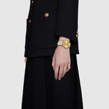 Buy Shop Gucci G Timeless Quartz Gold Dial Beige Leather Strap Watch For Women - YA1264180 USA Online