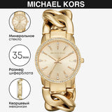 Buy Shop Michael Kors Nini Three Hand Gold Dial Gold Steel Strap Watch For Women - MK3235 USA Online