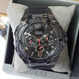 Buy Shop Guess Genesis Quartz Black Dial Black Silicone Strap Watch For Men - W1254G2 USA Online