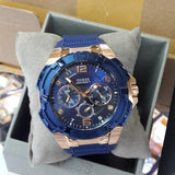 Buy Shop Guess Genesis Quartz Blue Dial Blue Silicone Strap Watch For Men - W1254G3 USA Online