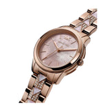 Michael Kors Runway Mother of Pearl Dial Rose Gold Steel Strap Watch For Women - MK6856