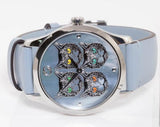 Buy Shop Gucci G Timeless Quartz Mother of Pearl Dial Blue Leather Strap Watch For Women - YA1264124 USA Online