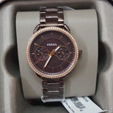 Buy Shop Fossil Tailor Analog Brown Dial Brown Steel Strap Watch for Women - ES4258 USA Online