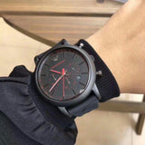 Buy Shop Emporio Armani Luigi Chronograph Black Dial Black Rubber Strap Watch For Men - AR11024 USA Online