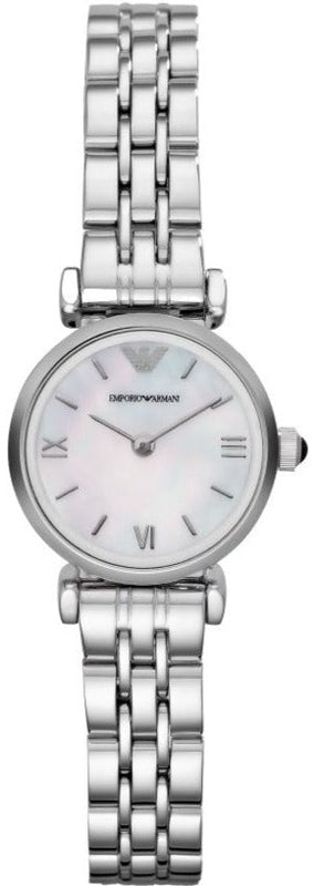 Buy Shop Emporio Armani Gianni T Bar Mother of Pearl Dial Silver Steel Strap Watch For Women - AR1688 USA Online