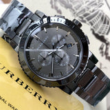 Buy Shop Burberry The City Grey Dial Gunmetal Grey Steel Strap Watch for Men - BU9381 USA Online