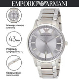 Buy Shop Emporio Armani Classic Quartz Silver Dial Silver Steel Strap Watch For Men - AR2478 USA Online