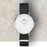 Buy Shop Daniel Wellington Classic Petite Cornwall White Dial Black NATO Strap Watch For Women - DW00100254 USA Online