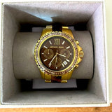 Buy Shop Michael Kors Everest Chronograph Brown Dial Two Tone Steel Strap Watch For Women - MK6973 USA Online
