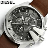 Buy Shop Diesel Mega Chief Chronograph Black Dial Brown Leather Strap Watch For Men - DZ4290 USA Online