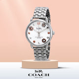 Coach Delancey White Dial Silver Steel Strap Watch for Women - 14502810