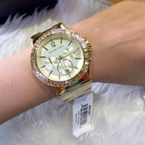 Buy Shop Michael Kors Dylan Quartz Gold Dial Gold Steel Strap Watch For Women - MK5861 USA Online