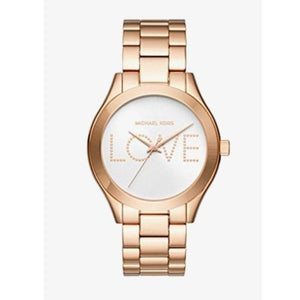 Buy Shop Michael Kors Slim Runway White Dial Rose Gold Steel Strap Watch For Women - MK3804 USA Online