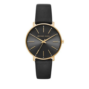 Buy Shop Michael Kors Pyper Black Dial Black Leather Strap Watch For Women - MK2747 USA Online