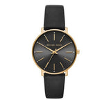 Buy Shop Michael Kors Pyper Black Dial Black Leather Strap Watch For Women - MK2747 USA Online