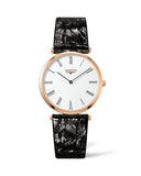 Buy Shop Longines La Grande Classique De Longines White Dial Black Leather Strap Watch for Women - L4.755.1.91.2 USA Online