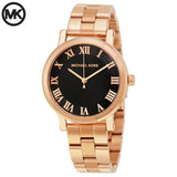 Buy Shop Michael Kors Noire Black Dial Rose Gold Steel Strap Watch for Women - MK3585 USA Online