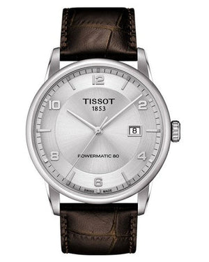 Buy Shop Tissot Luxury Powermatic 80 Silver Dial Brown Leather Strap Watch For Men - T086.407.16.031.00 USA Online