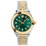 Versace Hellenyium Green Dial Two Tone Steel Strap Watch for Women - VEVH00620