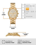 Buy Shop Michael Kors Ritz Chronograph Gold Dial Gold Steel Strap Watch For Women - MK7310 USA Online