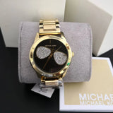 Buy Shop Michael Kors Hartman Analog Quartz Black Dial Gold Steel Strap Watch For Women - MK3647 USA Online
